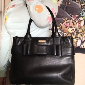 Kate Spade Quinn Villabella Black Leather Purse with Bow